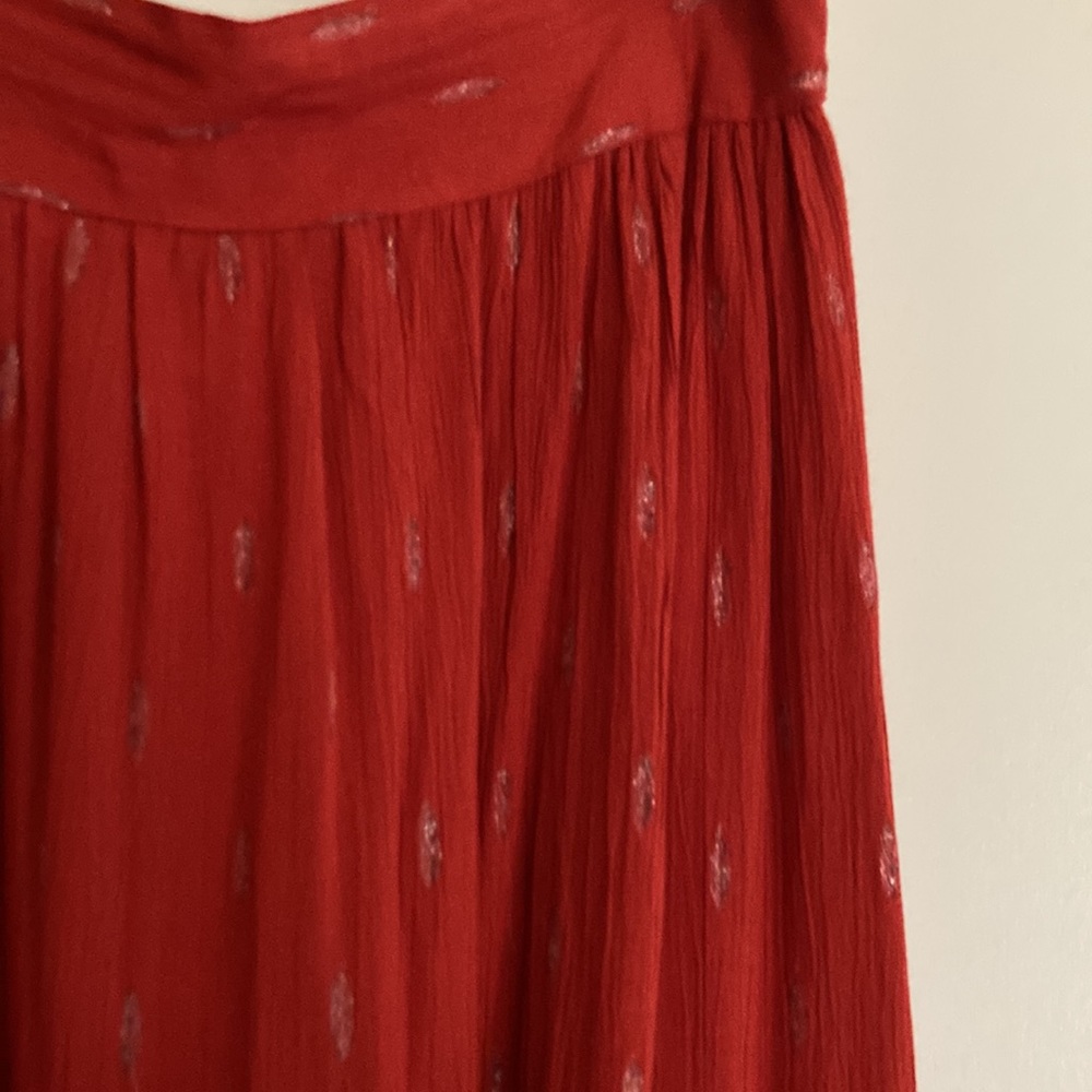 🌼3 for $35🌼 Francesca’s Orange Tiered Maxi Skirt with Gold Detail